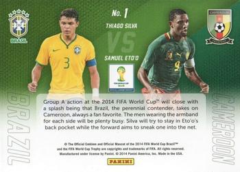2014 Panini Prizm FIFA World Cup Brazil - World Cup Matchups #1 Samuel Eto'o / Thiago Silva Back