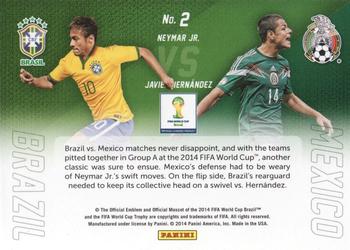 2014 Panini Prizm FIFA World Cup Brazil - World Cup Matchups #2 Javier Hernandez / Neymar Jr. Back