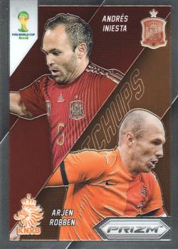 2014 Panini Prizm FIFA World Cup Brazil - World Cup Matchups #4 Andres Iniesta / Arjen Robben Front