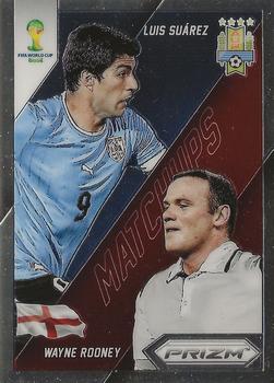 2014 Panini Prizm FIFA World Cup Brazil - World Cup Matchups #9 Luis Suarez / Wayne Rooney Front