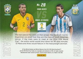 2014 Panini Prizm FIFA World Cup Brazil - World Cup Matchups #28 Angel Di Maria / Dani Alves Back