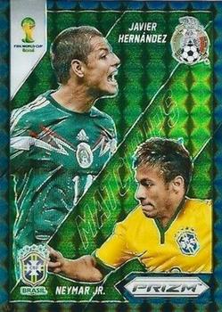 2014 Panini Prizm FIFA World Cup Brazil - World Cup Matchups Prizms Black #2 Javier Hernandez / Neymar Jr. Front
