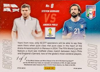 2014 Panini Prizm FIFA World Cup Brazil - World Cup Matchups Prizms Black #8 Andrea Pirlo / Steven Gerrard Back
