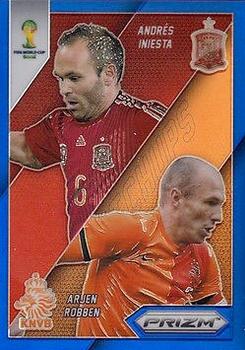 2014 Panini Prizm FIFA World Cup Brazil - World Cup Matchups Prizms Blue #4 Andres Iniesta / Arjen Robben Front