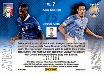 2014 Panini Prizm FIFA World Cup Brazil - World Cup Matchups Prizms Blue #7 Edinson Cavani / Mario Balotelli Back