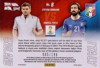 2014 Panini Prizm FIFA World Cup Brazil - World Cup Matchups Prizms Blue #8 Andrea Pirlo / Steven Gerrard Back