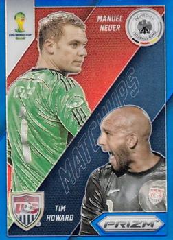 2014 Panini Prizm FIFA World Cup Brazil - World Cup Matchups Prizms Blue #16 Manuel Neuer / Tim Howard Front