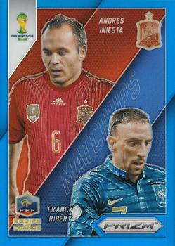 2014 Panini Prizm FIFA World Cup Brazil - World Cup Matchups Prizms Blue #24 Andres Iniesta / Franck Ribery Front