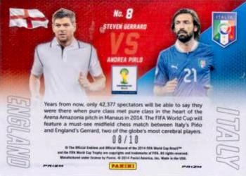 2014 Panini Prizm FIFA World Cup Brazil - World Cup Matchups Prizms Gold #8 Andrea Pirlo / Steven Gerrard Back