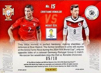 2014 Panini Prizm FIFA World Cup Brazil - World Cup Matchups Prizms Gold #15 Cristiano Ronaldo / Mesut Ozil Back
