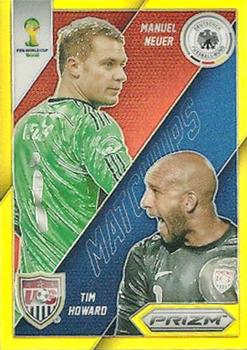 2014 Panini Prizm FIFA World Cup Brazil - World Cup Matchups Prizms Gold #16 Manuel Neuer / Tim Howard Front