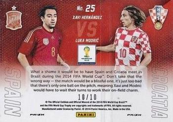 2014 Panini Prizm FIFA World Cup Brazil - World Cup Matchups Prizms Gold #25 Luka Modric / Xavi Hernandez Back