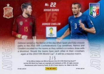 2014 Panini Prizm FIFA World Cup Brazil - World Cup Matchups Prizms Gold Power #22 Giorgio Chiellini / Sergio Ramos Back