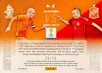 2014 Panini Prizm FIFA World Cup Brazil - World Cup Matchups Prizms Green Crystal #4 Andres Iniesta / Arjen Robben Back