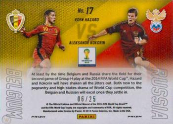 2014 Panini Prizm FIFA World Cup Brazil - World Cup Matchups Prizms Green Crystal #17 Aleksandr Kokorin / Eden Hazard Back