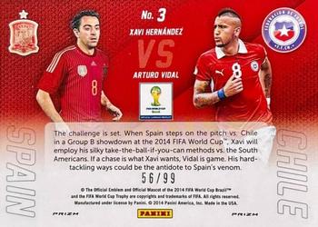 2014 Panini Prizm FIFA World Cup Brazil - World Cup Matchups Prizms Purple #3 Arturo Vidal / Xavi Hernandez Back