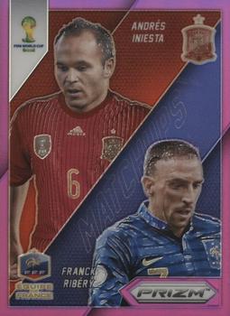 2014 Panini Prizm FIFA World Cup Brazil - World Cup Matchups Prizms Purple #24 Andres Iniesta / Franck Ribery Front