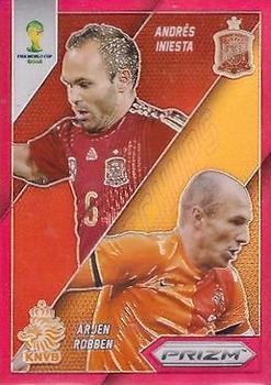 2014 Panini Prizm FIFA World Cup Brazil - World Cup Matchups Prizms Red #4 Andres Iniesta / Arjen Robben Front