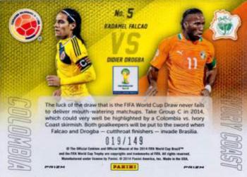 2014 Panini Prizm FIFA World Cup Brazil - World Cup Matchups Prizms Red #5 Didier Drogba / Radamel Falcao Back