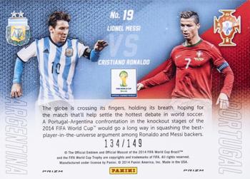 2014 Panini Prizm FIFA World Cup Brazil - World Cup Matchups Prizms Red #19 Cristiano Ronaldo / Lionel Messi Back