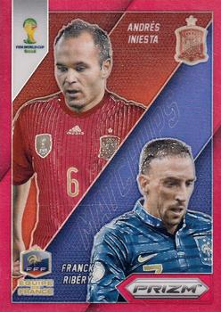 2014 Panini Prizm FIFA World Cup Brazil - World Cup Matchups Prizms Red #24 Andres Iniesta / Franck Ribery Front