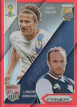 2014 Panini Prizm FIFA World Cup Brazil - World Cup Matchups Prizms Red #26 Diego Forlan / Landon Donovan Front
