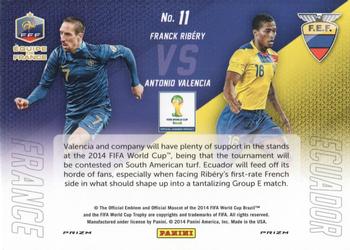 2014 Panini Prizm FIFA World Cup Brazil - World Cup Matchups Prizms Red, White and Blue Power Plaid #11 Antonio Valencia / Franck Ribery Back
