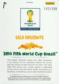 2014 Panini Prizm FIFA World Cup Brazil - World Cup Posters Prizms Blue #1 Belo Horizonte Back