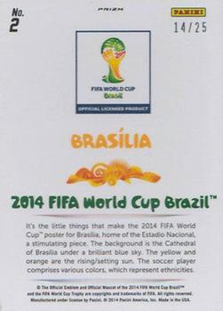 2014 Panini Prizm FIFA World Cup Brazil - World Cup Posters Prizms Green Crystal #2 Brasilia Back