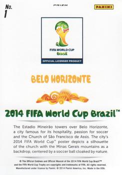 2014 Panini Prizm FIFA World Cup Brazil - World Cup Posters Prizms Yellow and Red Pulsar #1 Belo Horizonte Back