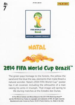 2014 Panini Prizm FIFA World Cup Brazil - World Cup Posters Prizms Yellow and Red Pulsar #7 Natal Back