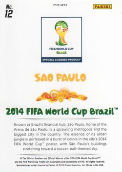 2014 Panini Prizm FIFA World Cup Brazil - World Cup Posters Prizms Yellow and Red Pulsar #12 Sao Paulo Back