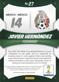 2014 Panini Prizm FIFA World Cup Brazil - World Cup Stars #27 Javier Hernandez Back
