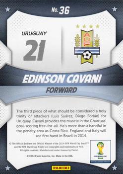 2014 Panini Prizm FIFA World Cup Brazil - World Cup Stars #36 Edinson Cavani Back