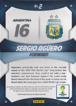 2014 Panini Prizm FIFA World Cup Brazil - World Cup Stars #2 Sergio Aguero Back