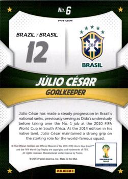 2014 Panini Prizm FIFA World Cup Brazil - World Cup Stars Prizms #6 Julio Cesar Back