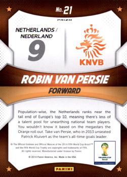 2014 Panini Prizm FIFA World Cup Brazil - World Cup Stars Prizms #21 Robin van Persie Back