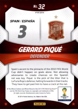 2014 Panini Prizm FIFA World Cup Brazil - World Cup Stars Prizms #32 Gerard Pique Back