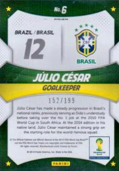 2014 Panini Prizm FIFA World Cup Brazil - World Cup Stars Prizms Blue #6 Julio Cesar Back