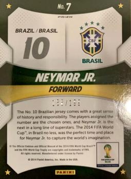2014 Panini Prizm FIFA World Cup Brazil - World Cup Stars Prizms Blue #7 Neymar Jr. Back