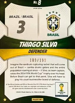 2014 Panini Prizm FIFA World Cup Brazil - World Cup Stars Prizms Blue #8 Thiago Silva Back