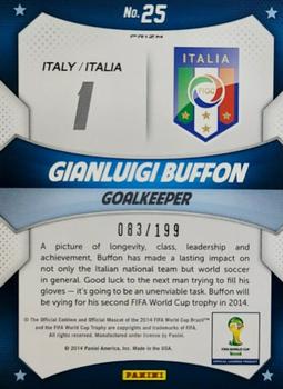 2014 Panini Prizm FIFA World Cup Brazil - World Cup Stars Prizms Blue #25 Gianluigi Buffon Back