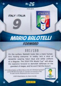 2014 Panini Prizm FIFA World Cup Brazil - World Cup Stars Prizms Blue #26 Mario Balotelli Back