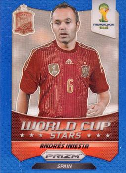 2014 Panini Prizm FIFA World Cup Brazil - World Cup Stars Prizms Blue #30 Andres Iniesta Front