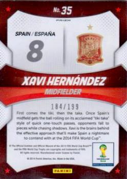2014 Panini Prizm FIFA World Cup Brazil - World Cup Stars Prizms Blue #35 Xavi Hernandez Back