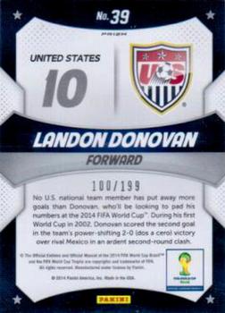 2014 Panini Prizm FIFA World Cup Brazil - World Cup Stars Prizms Blue #39 Landon Donovan Back