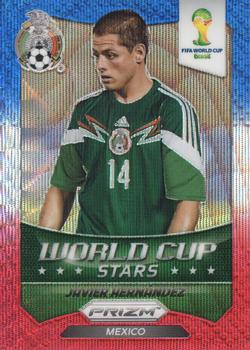 2014 Panini Prizm FIFA World Cup Brazil - World Cup Stars Prizms Blue and Red Blue Wave #27 Javier Hernandez Front