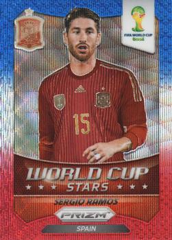2014 Panini Prizm FIFA World Cup Brazil - World Cup Stars Prizms Blue and Red Blue Wave #34 Sergio Ramos Front