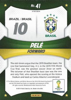 2014 Panini Prizm FIFA World Cup Brazil - World Cup Stars Prizms Blue and Red Blue Wave #41 Pele Back