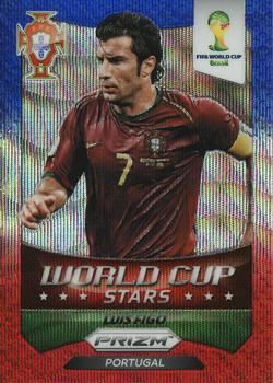 2014 Panini Prizm FIFA World Cup Brazil - World Cup Stars Prizms Blue and Red Blue Wave #49 Luis Figo Front
